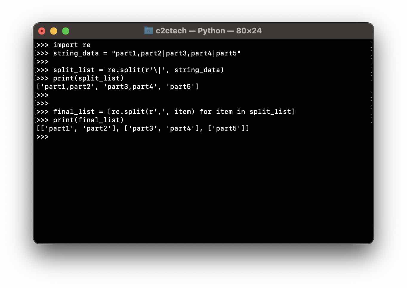 Split String in Python with Multiple Delimiters